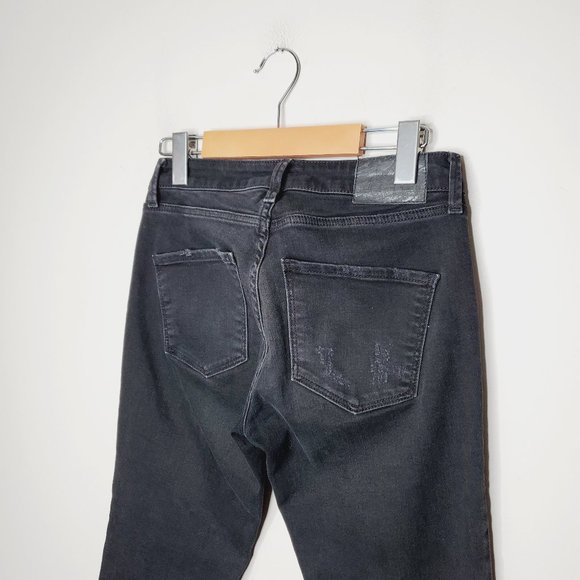 ZARA Z1975 Charcoal Grey Distressed Ankle Skinny Jeans - Picture 6 of 11